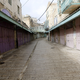 A general view for closed shops during a strike in the West Bank city of Hebron.
